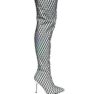 SOLD OUT FISHNET HOLOGRAM  Over the Knee Boots